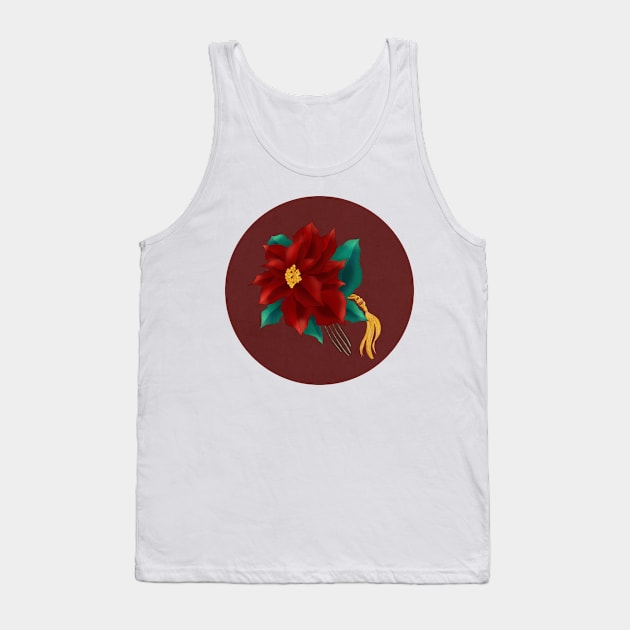 Minhwa: Poinsettia Hair Deco C Type Tank Top by koreanfolkpaint